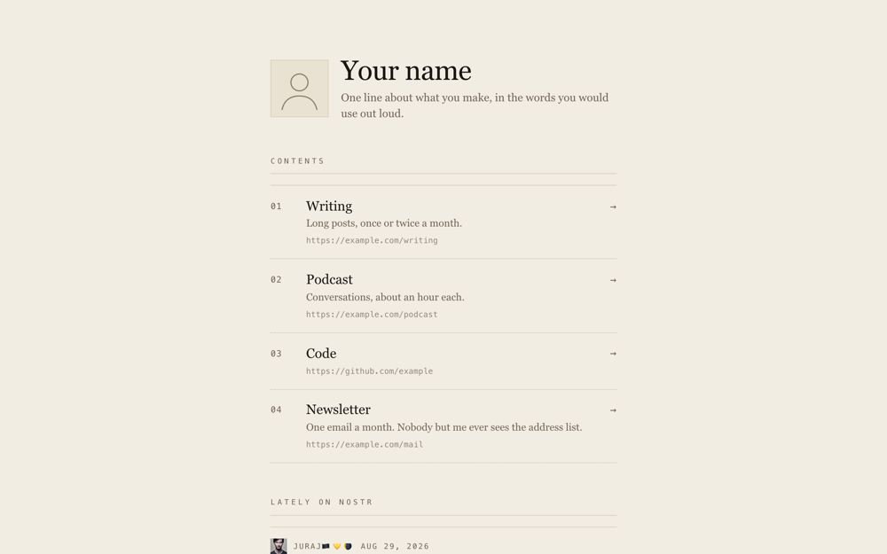 The links template
